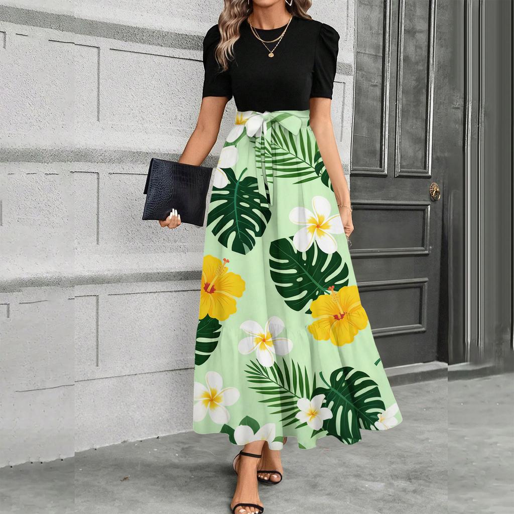 Women’s Summer Dress with Tropical Print Casual Maxi Dresses for Women Formal Dresses for Women Vacation Dress Sundresses for Women