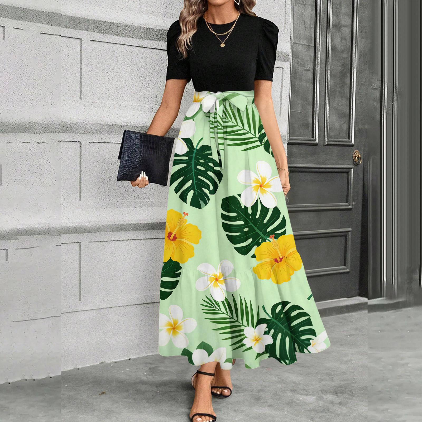 

Женское платье с коротким рукавом, повседневное, свободное, А-силуэта, миди, футболка-платье с карманами, круглый вырез, для отдыха, в стиле бохо, пляжный сарафан XXL