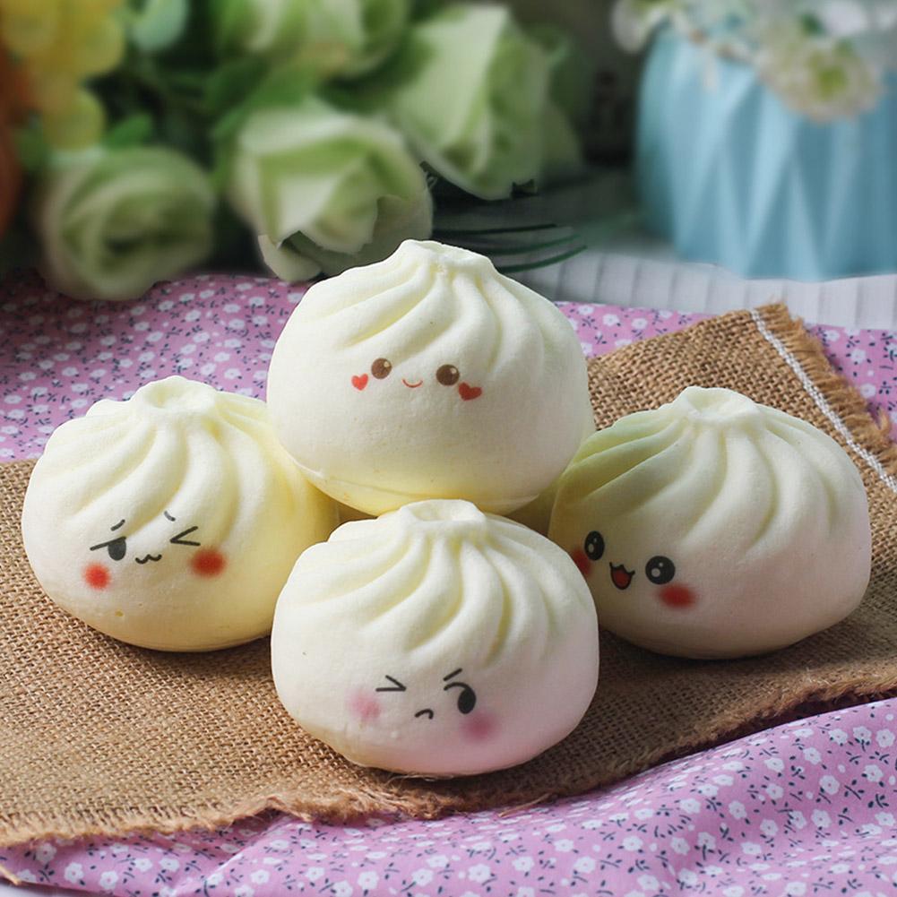 Cute Steamed Bun Stress Relief Toy Kawaii Dumpling Food Sensory Fidget Toy Anti Stress For Kids Adult Gift