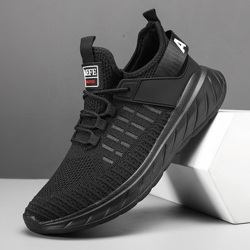 Large size autumn new walking shoes men s running shoes breathable fly-woven lightweight casual sports shoes men 40