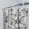 Black White Butterfly Printed Waterproof Shower Curtain Set For Bathroom Decor Home Textiles