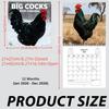 2026 Big Roosters Fun Rooster Calendar - Thickened Spiral Binding & Double-Sided Pages with Funny Rooster Facts & Phrases