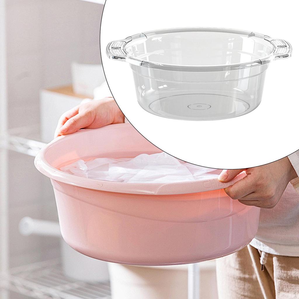 Portable Dish Tub Basin for Kitchen Sink Clear Washing Baskets Bowl Laundry Basket