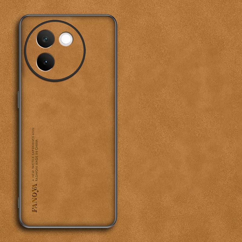 Pro Vivo V30e V 30e 5G V2339 Pouzdro Měkké silikonové okraje Pevný zadní kryt PU kožené pouzdro na telefon