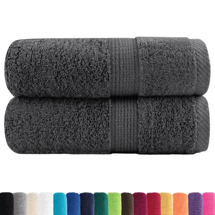 VidaXL Premium Washcloths SOLUND 2 Pieces Anthracite 30 X 30 Cm 600 G/m² 137148