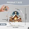 Nine-Sided Acrylic Nativity Scene Ornament - Jesus' Birth with Mary, , Jesus & Angel, Stable Manger Figurine Replica, 2D Flat Rotating-Like Effect 