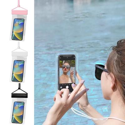 Transparent Waterproof Phone Case Touch Screen with Lanyard Mobile Phone Cover Under 7.0 Inches Phone Pouch Swimming&Diving