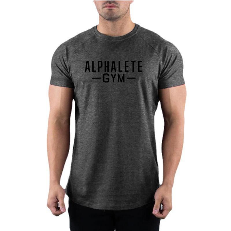 Muscleguys Running T-shirts Mens Summer Cotton Slim Fit Fitness Tees Shirts Gym Clothing Sports Tops Casual O-neck Short Sleeve T Shirt