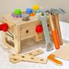 Wooden Repair Toolbox for Kids: Nut Assembly, Portable Toy Bench for Early Education and Development.