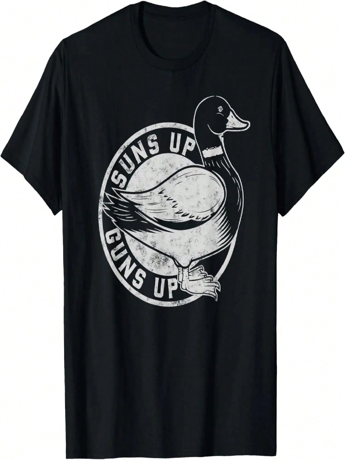 Vintage Retro Style Suns Up Funny Duck Hunting T-Shirt S