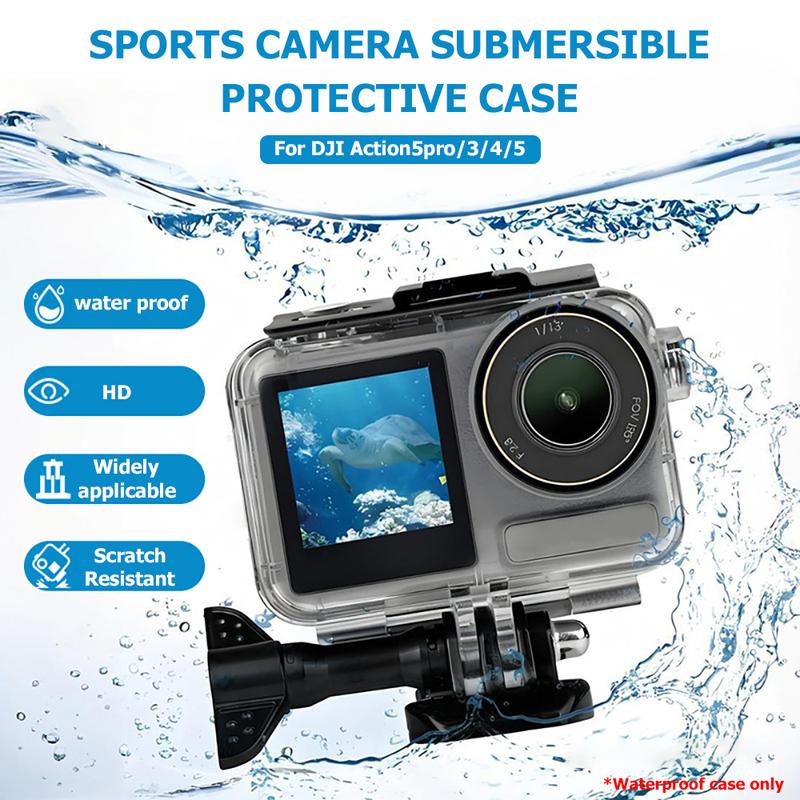 Underwater 45M Waterproof Case Diving Housing Protective Shell For DJI OSMO Action 5Pro Action 3 4 Sports Camera Accessories