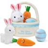 Baby Easter Basket Stuffers Playset Stuffed Plush Bunny Carrot for Girls Boys Kids Infant Toddler Easter Party Decorations Gifts
