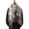 Plaid Imitation Cashmere Scarf Korean Version Simple And Versatile Warm Scarf Women'S Thickened Fringed Shawl