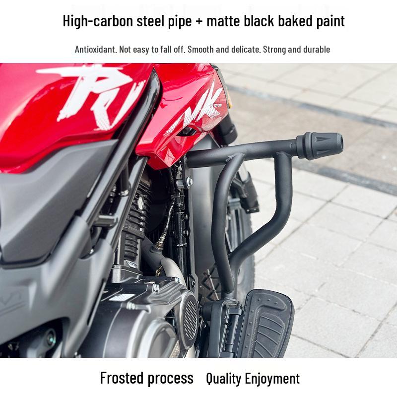 Zongshen Punk CVT190 Carbon Steel Black Bumper Guard with Anti-fall Rubber Head Reinforcement