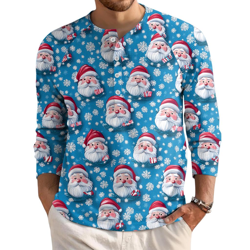 Men's Loose Casual Button Down Collar Long Sleeve Top