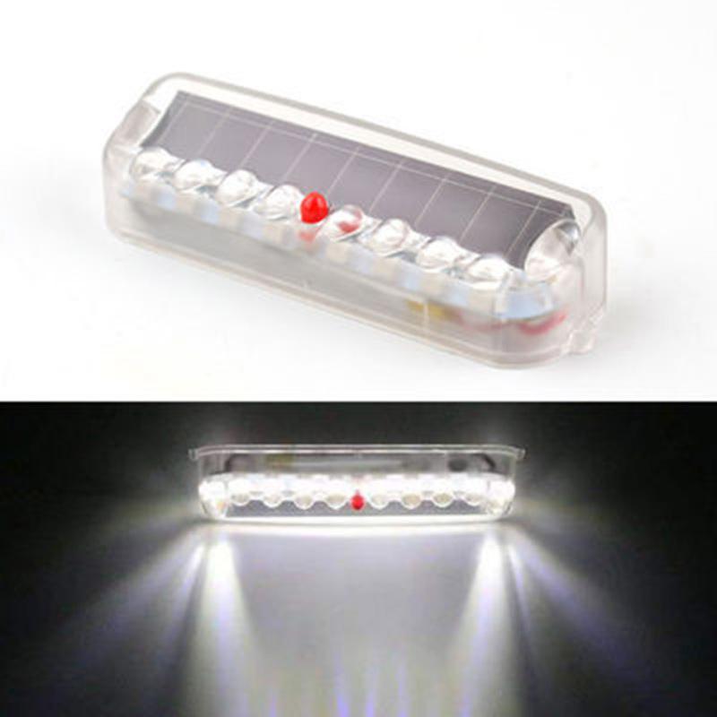 2pcs Car Strobe Light Wiring-free Solar Alarm Lights Led Warning Security System Flash Lamp