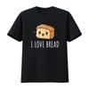 I Love Bread T Shirt Vintage Washed Casual Graphic Breathable Top For Everyday Wear Stretched Soft Comfortable Fashion Slightly