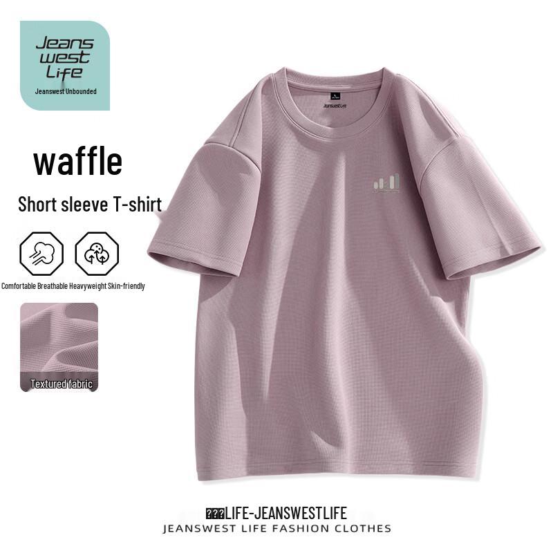 

JEANSWEST LIFE Men s Waffle Knit Short Sleeve T-Shirt M
