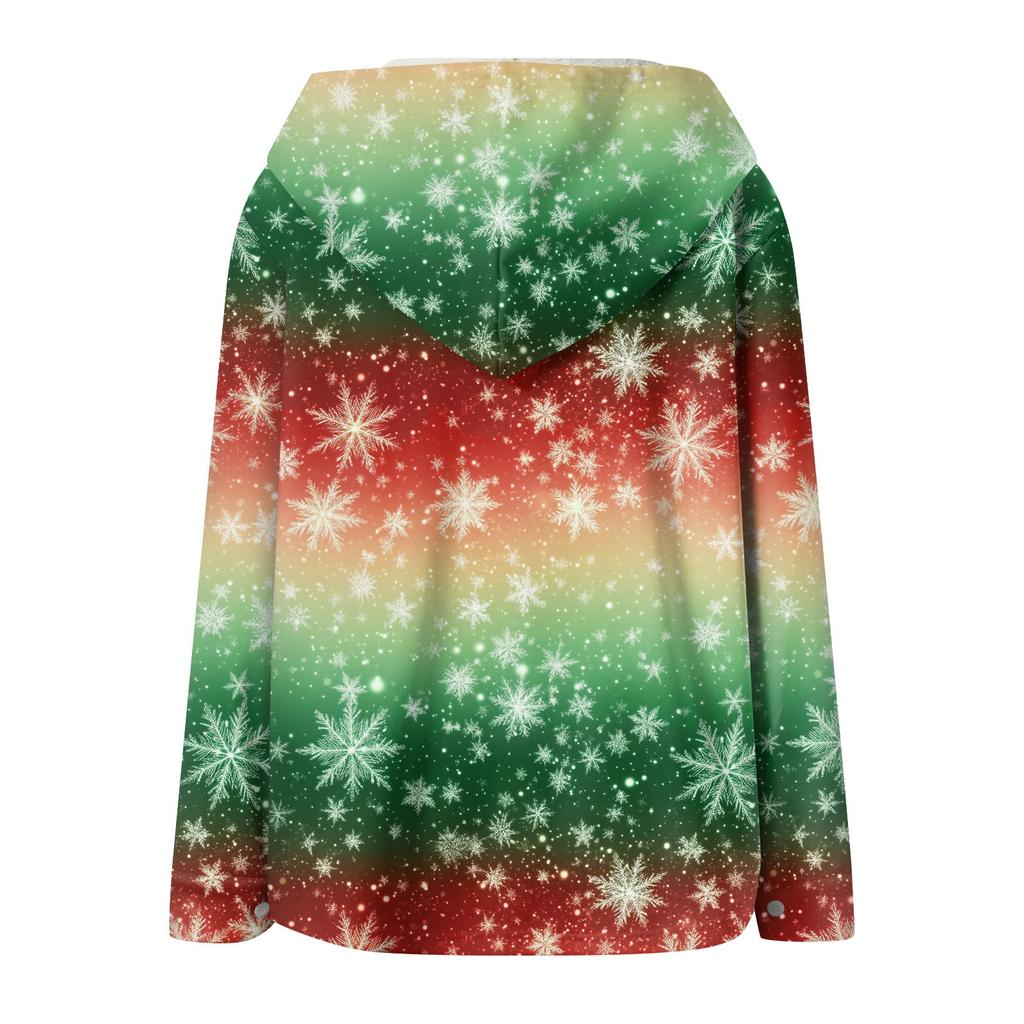 Damekåpe Casual Og Moteriktig Sammensatt Tykk Og Varm Trykt Hettejakke