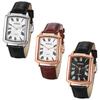 Herren quadratische wasserdichte Lederuhr: Quarzarmbanduhr mit Lederarmband, rechteckiges Zifferblatt, römische Ziffern, stilvoll, für Business und Alltag, Weiß