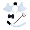 Headband Bow Tie Tail ThreePronged Spear Set Cosplay Devil Costume Accessory Kit Padded Soft