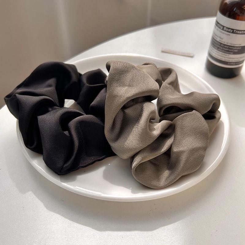 Korean Satin Retro Scrunchie: Elegant Ponytail Tie