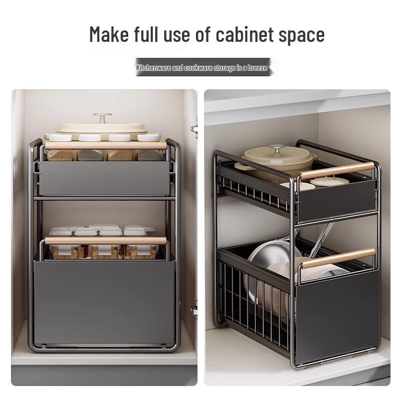 Under Sink Pull-Out Kitchen Cabinet Organizer