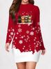 2026 New Year Christmas Party Dress, Women's Long Sleeve Round Neck Casual Tight Mini Dress