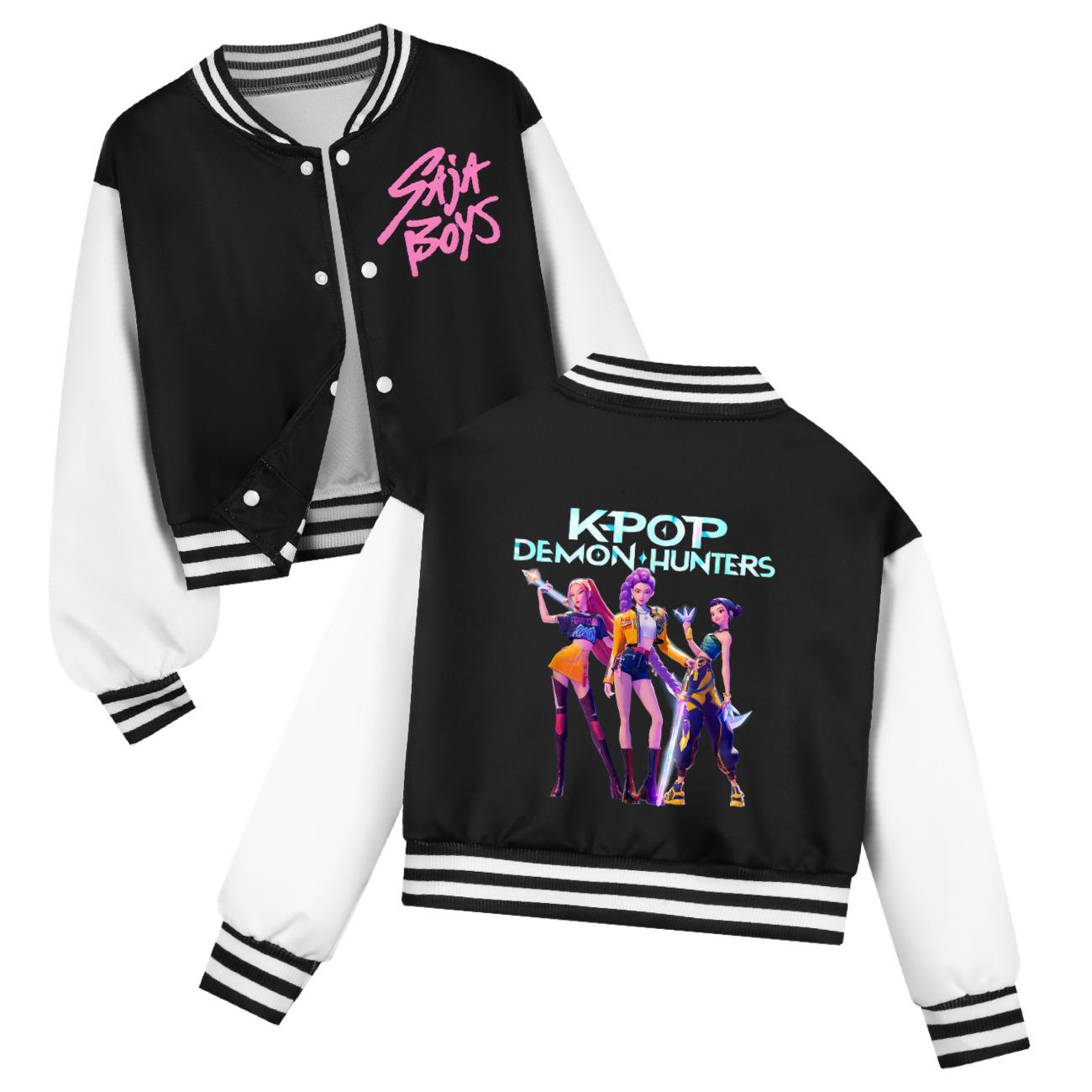 

Kpop Witch Hunt Spring Autumn Children s Cute Comfortable Striped Letter Colorful Printed Coat Jacket 110