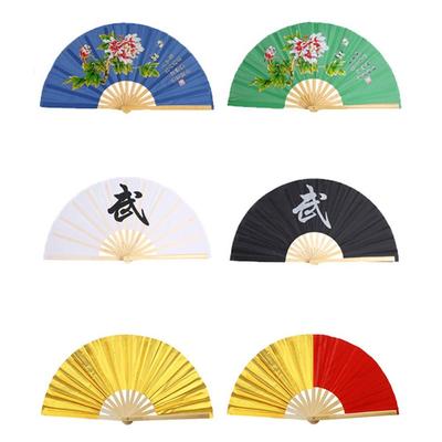 Black Red Chinoiserie Gift Wedding Party Decor Folding Stage Fan Yoga Fan Kung Fu Fan Plastic Bone Fan