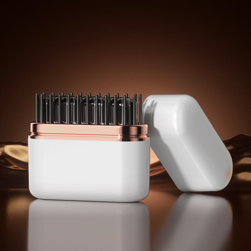 Mini Wireless Hair Comb & Curler: Gentle, Ionic Heat-Free Styling for Effortless, Safe Straightening & Curling