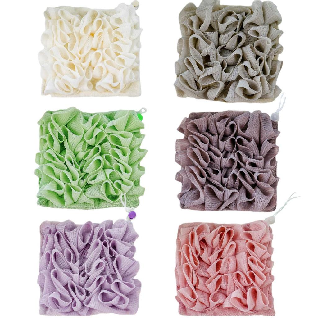 Korejská exfoliační koupelová houba a ručník s držákem na mýdlo - inspirováno celebritami, přenosné, design dva v jednom