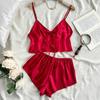 Plus Size European & American Ice Silk Print Pajamas - Fashionable Casual Homewear for Women