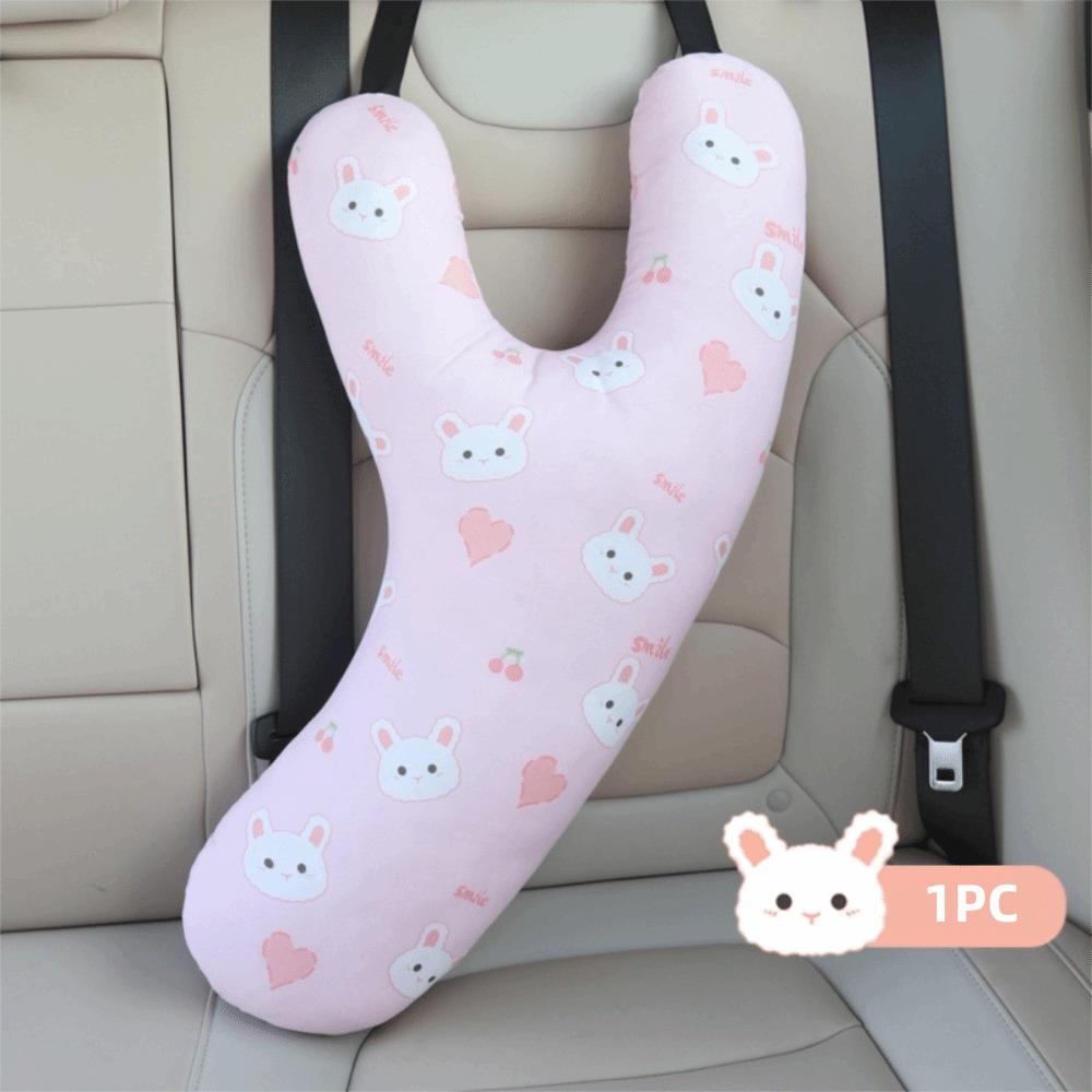 Poduszka samochodowa w kształcie litery Y dla dzieci, podpora głowy, poduszka montowana w samochodzie, kreskówkowy zagłówek samochodowy, podróż