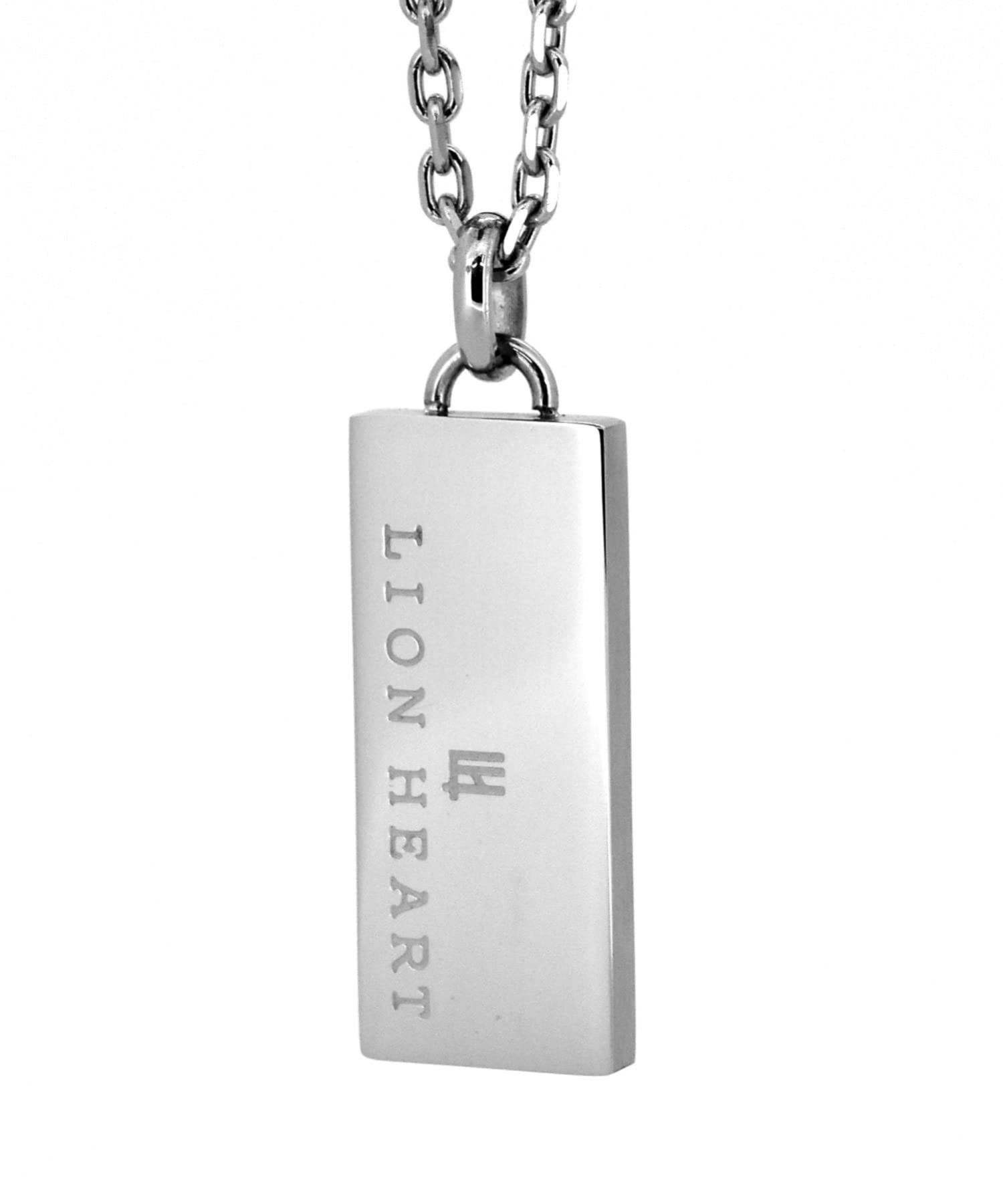 

Necklace Tri Necklace Logo Plate Surgical Stainless Steel Direct Sales Silver [Lion Heart] LH-1 Men s