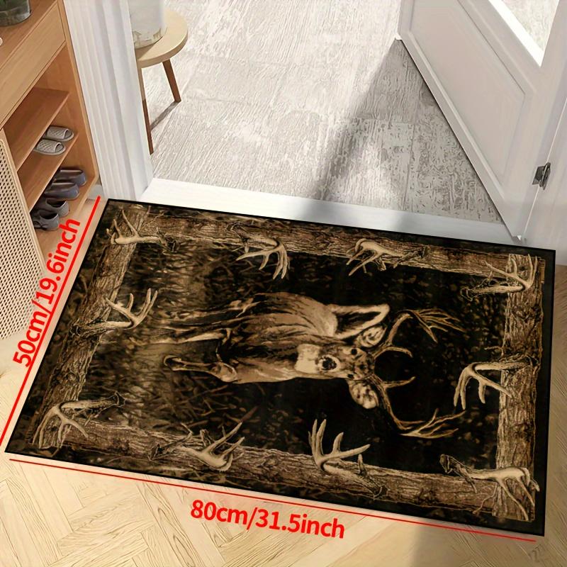 Antler Frame Elk Non-Slip Washable Indoor Outdoor Floor Rug Area Carpet for Living Room Nursery Bedroom Patio Garden Decor