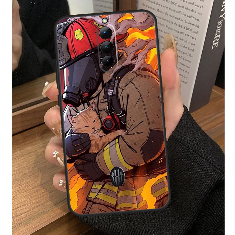 

Firefighter Heroes Fireman Case For Nubia Red Magic 8S 9S Pro Plus 6S 7S 6 7 Pro 6R 5G RedMagic 9 8 10 Pro Plus Coque Red Magic 6Pro