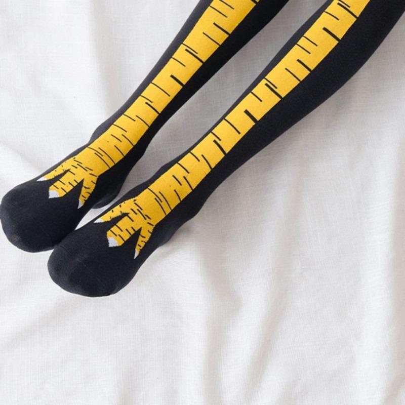 Ciorapi Gheare Pui Femei Bumbac Ciorapi Lungi Amuzan Desen Animat Picior Gheară Pui Imprimeu 3D Ciorapi Peste Genunchi