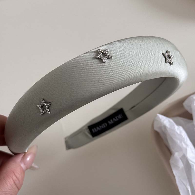 Koreanische Glitzernde Kristallstern Schwamm Stirnbänder Für Frauen Mädchen Vintage Elastischer Haarreifen Haarband Haarschmuck Kopfschmuck