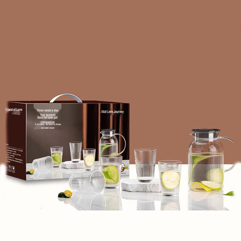 Tuoqiao 5-Piece Transparent High Borosilicate Glass Pitcher Set
