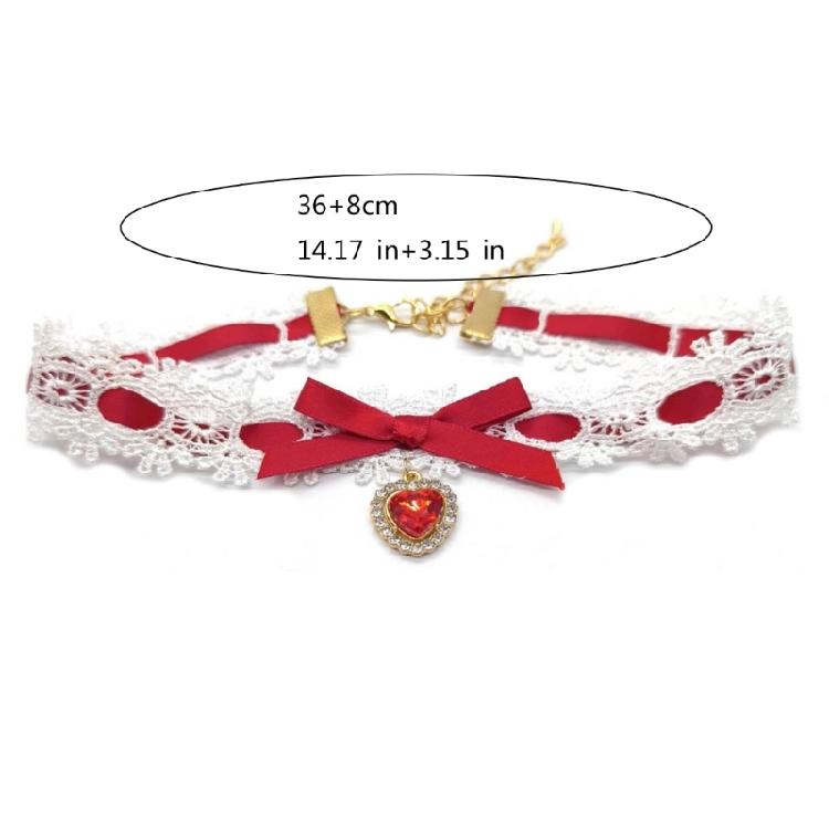 Fashionable Bowknot Necklace Bow Heart Pendant Neckchain Stylish Women Choker