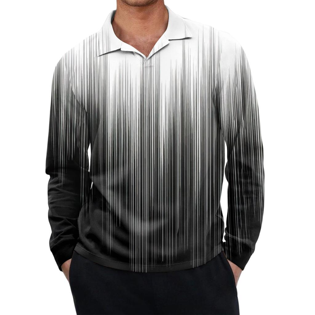 Men's Casual Retro Small V-neck Long-sleeved Top