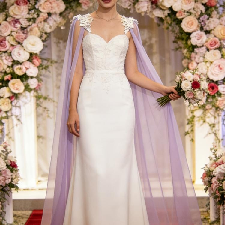 Delicato Scialle Staccabile Trasparente Lunghezza Cattedrale Accessorio Sposa Per Banchetti Ricevimenti