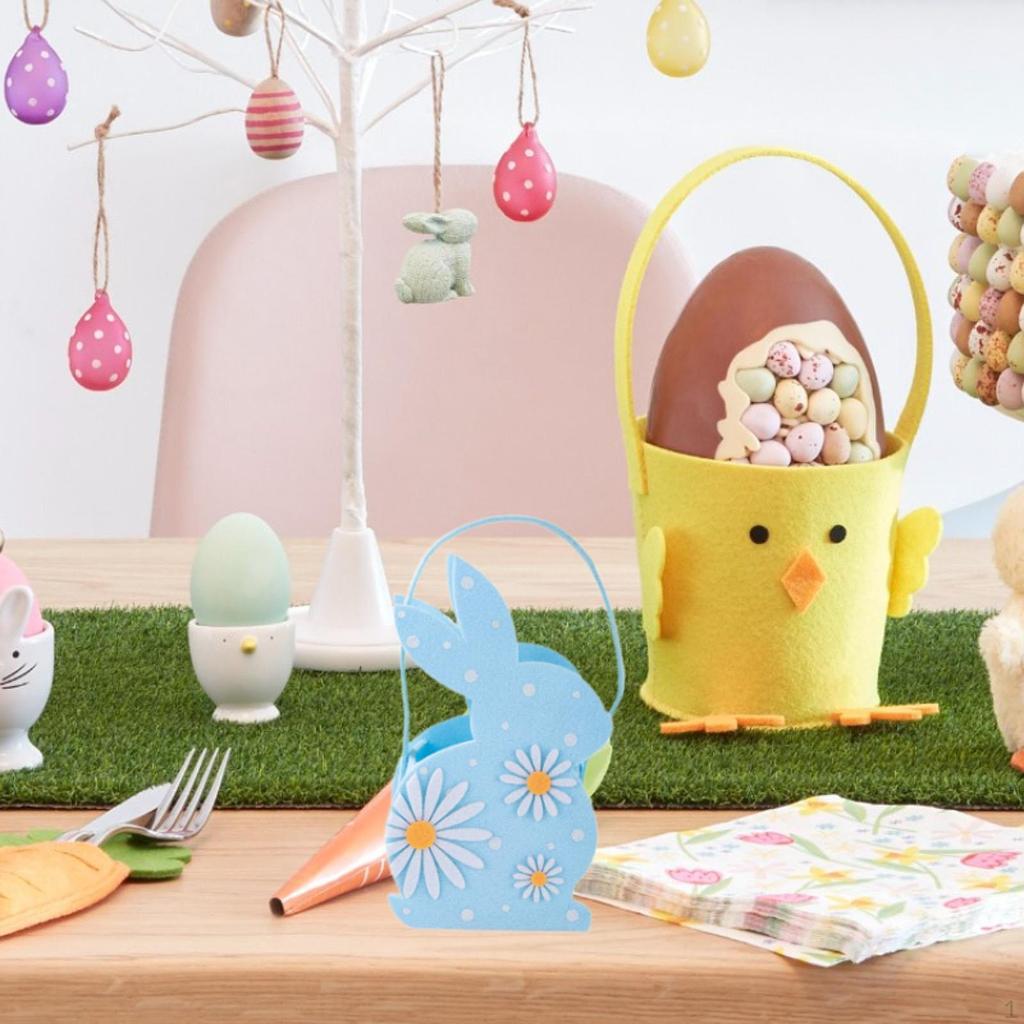 Easter Bunny Bags Candy Pouch Felt Cloth Rabbit Basket Tote