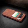 Solid Color Matte Leather Slim Phone Cover For Google Pixel 9 Pro XL Pixel 8A Luxury Card Slot Hard PC Shockproof Lens Protection Case
