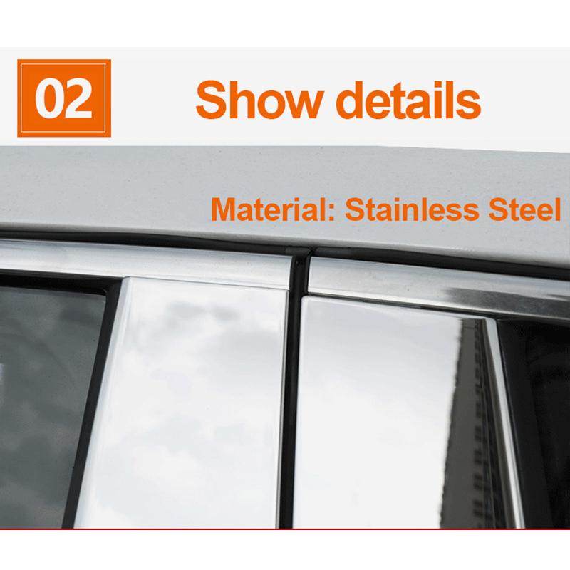 Honda crv CR-V 2017 2018 2022 rozsdamentes acél autóablak-oszlophoz, oszlopvédő szalag díszítőszalag matricák tartozékokhoz