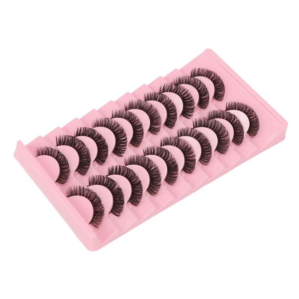 10 Pairs False Eyelashes Set DD Curl Wispy Fluffy Reusable 3D Multi Layer Fake Eye Lashes for Makeup Cosplay