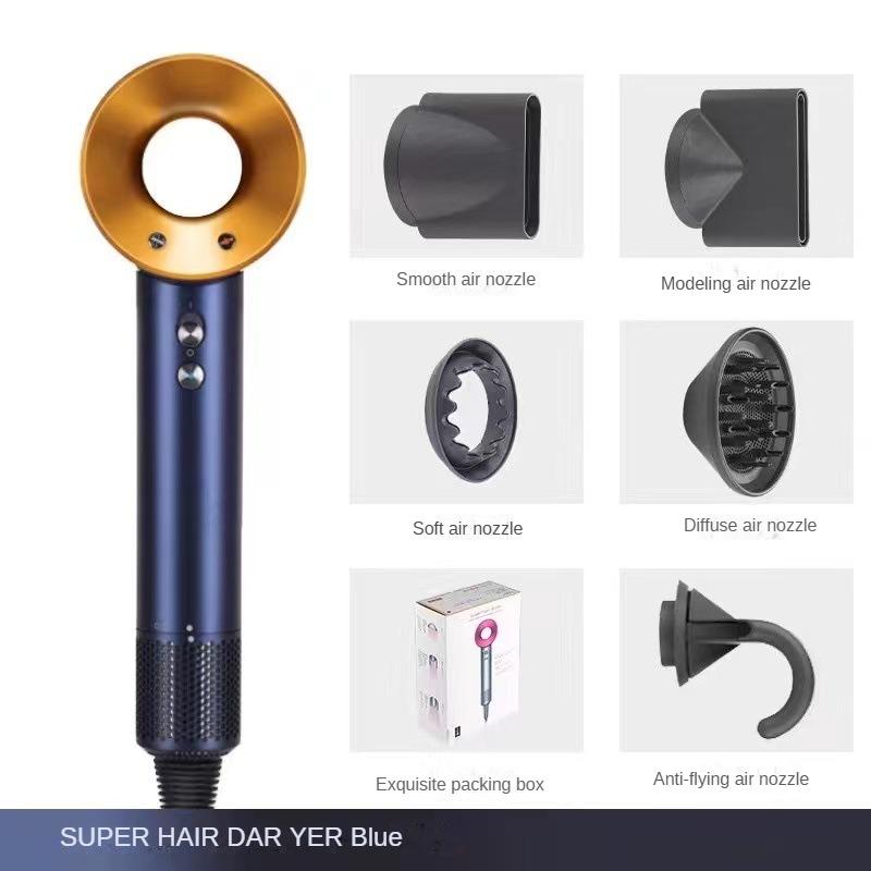 Sèche-cheveux domestique sans feuilles, sèche-cheveux silencieux à ions négatifs haute puissance pour salon de coiffure