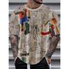 Moda Uomo T-shirt da Uomo Stampata 3D Girocollo Manica Corta Trendy Streetwear