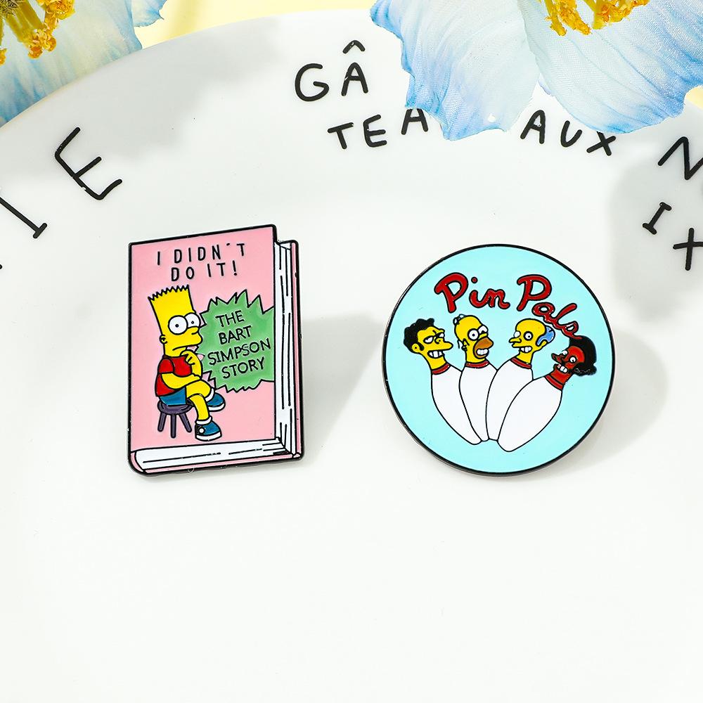 European and American film and television creative spoof The Simpsons metal badge accessories character alloy brooch pin